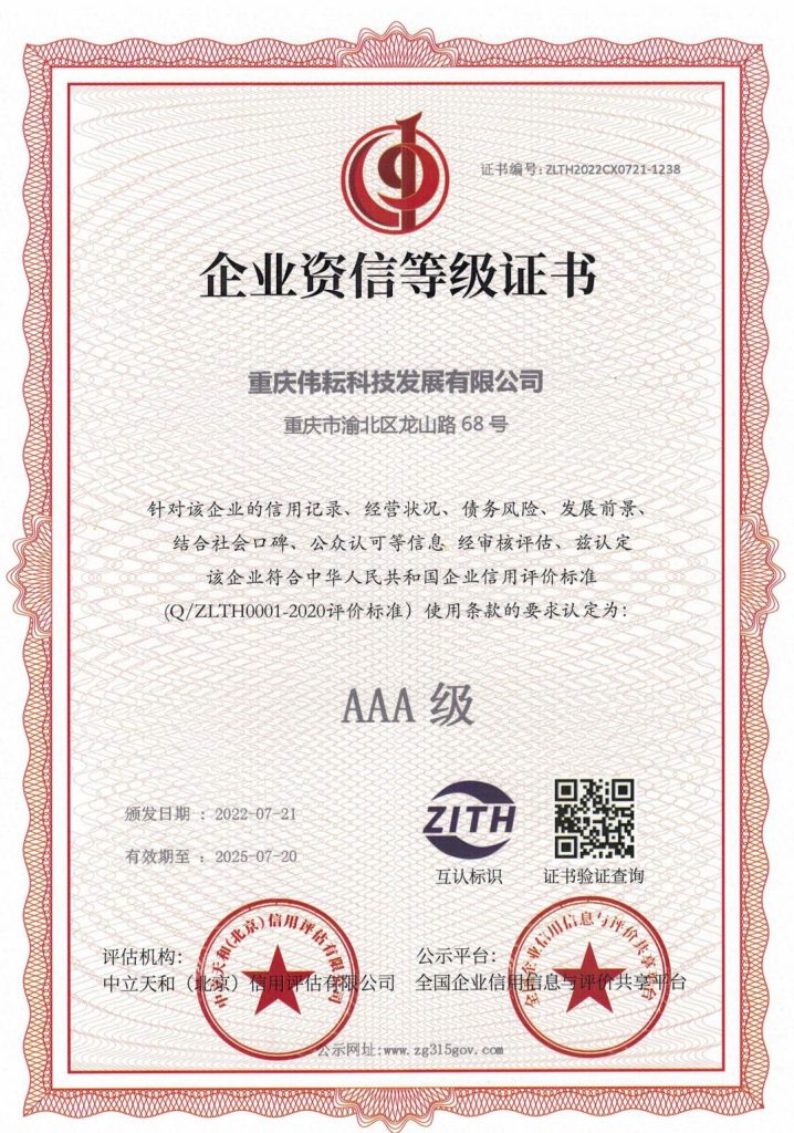 7 Enterprise AAA Qualification Credit Rating Certificate 2