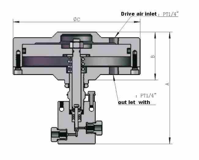 Drawings of Pneumatic Driven Needle Valves 01