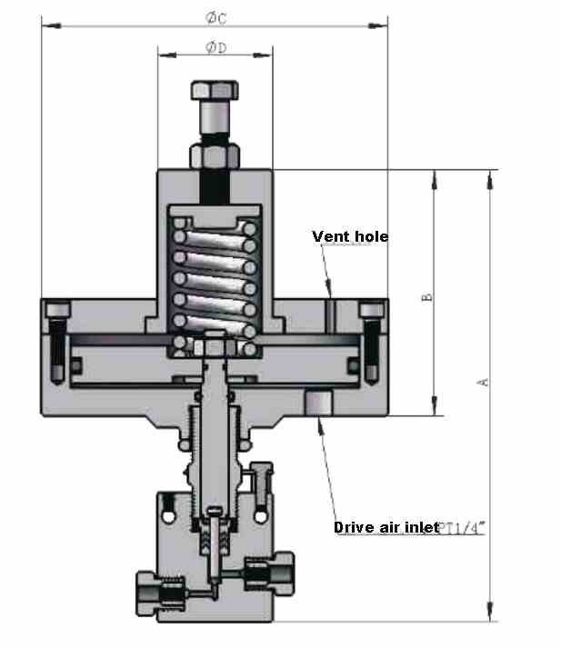 Drawings of Pneumatic Driven Needle Valves