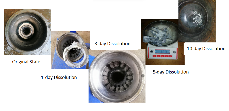 dissolution experiment of dissolvable frac plug