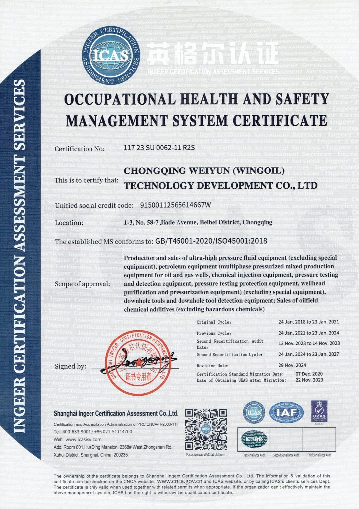 ISO 45001 Occupational Health and Safety Management System - Wingoil
