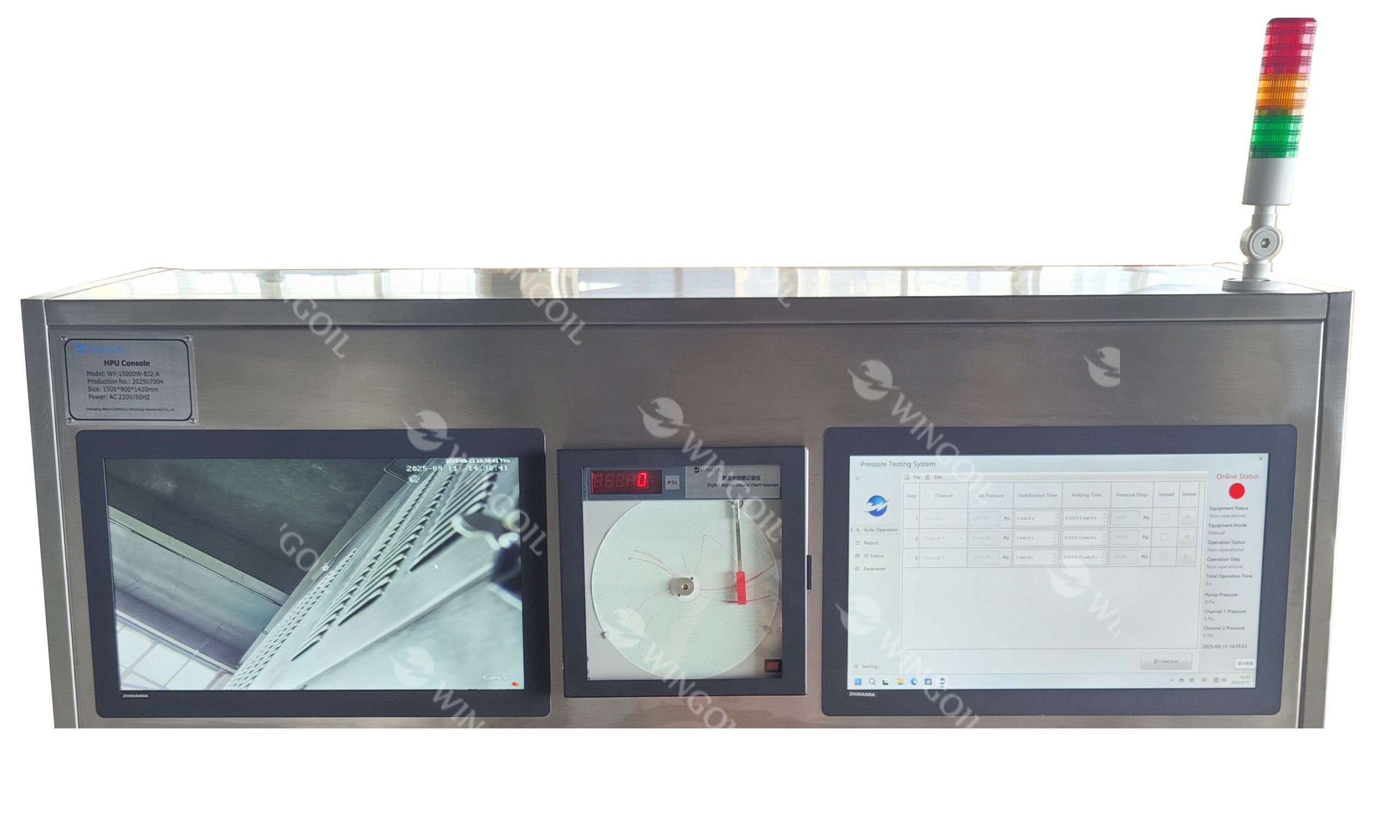 316SS Pressure Testing Equipment - HPU Console Display