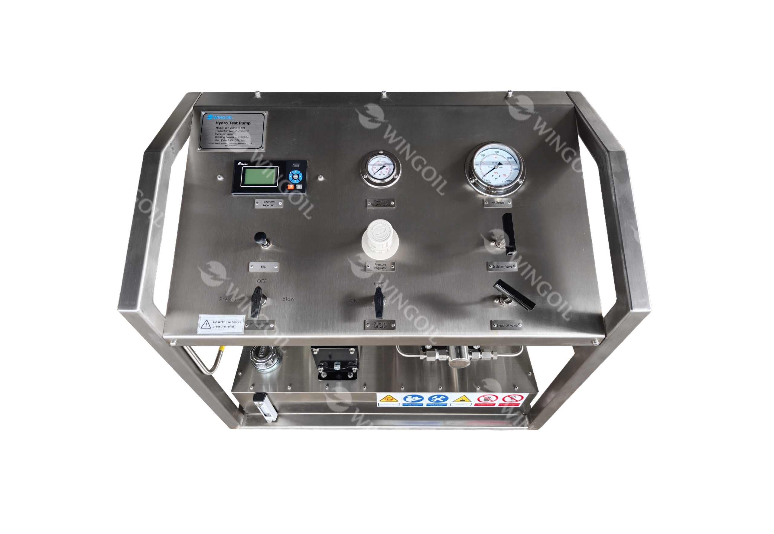 Portable Hydro Test Pump Unit with Built-in Paperless Recorder