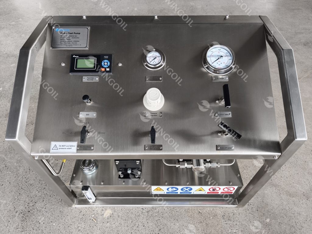 Portable Hydro Test Pump Unit with Built in Paperless Recorder Wingoil
