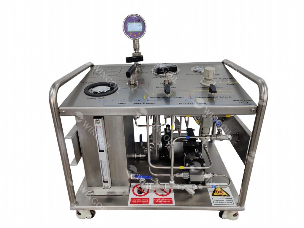 Pneumatic Hydrostatic Test Pump Unit with Digital Pressure Gauge
