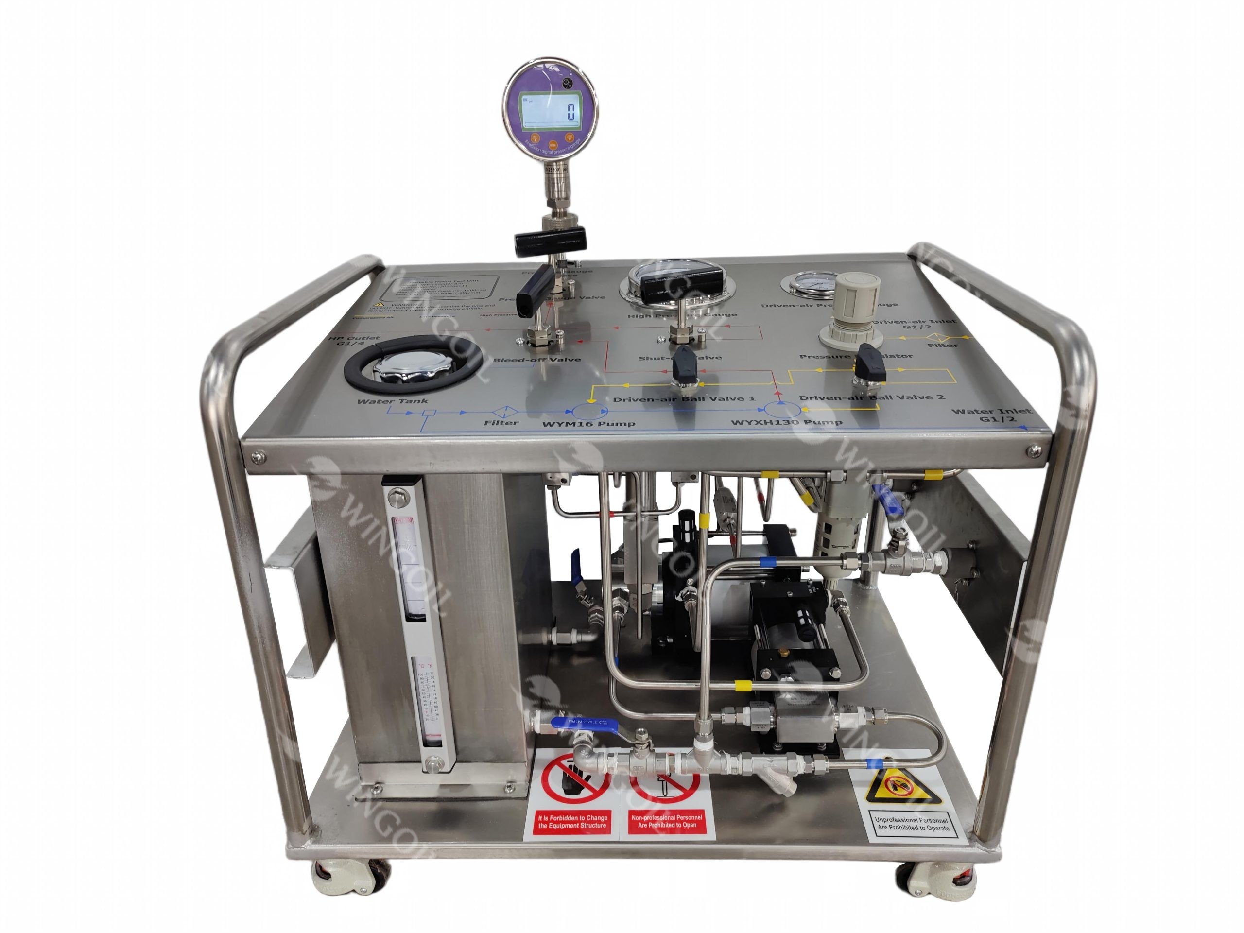Pneumatic Hydrostatic Test Pump Unit with Digital Pressure Gauge
