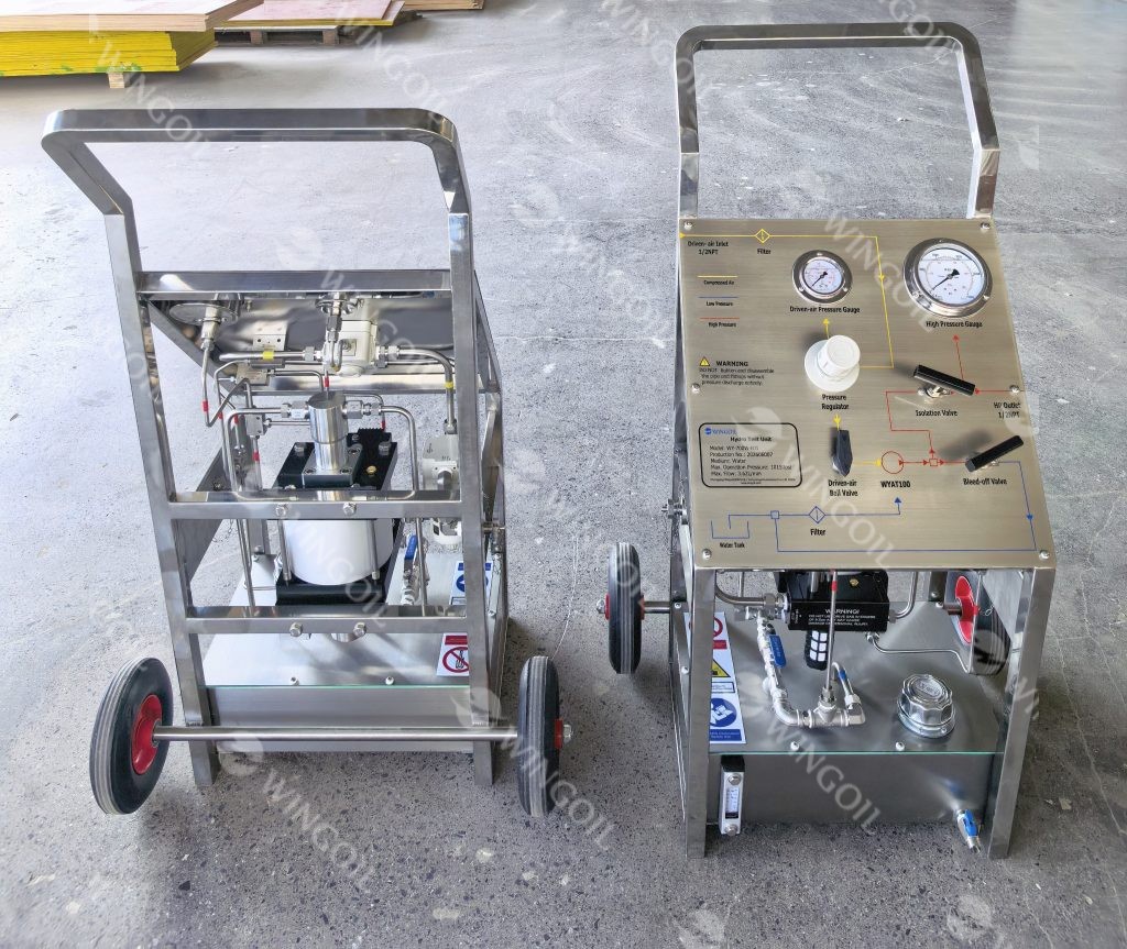 Export Delivery of 2 Sets of Premium Trolley Hydro Test Pumps to Kazakhstan - Wingoil